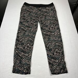 LOFT Ankle Pants Floral Mid Rise Business Casual Cuffed Zip Up Trousers Size 8